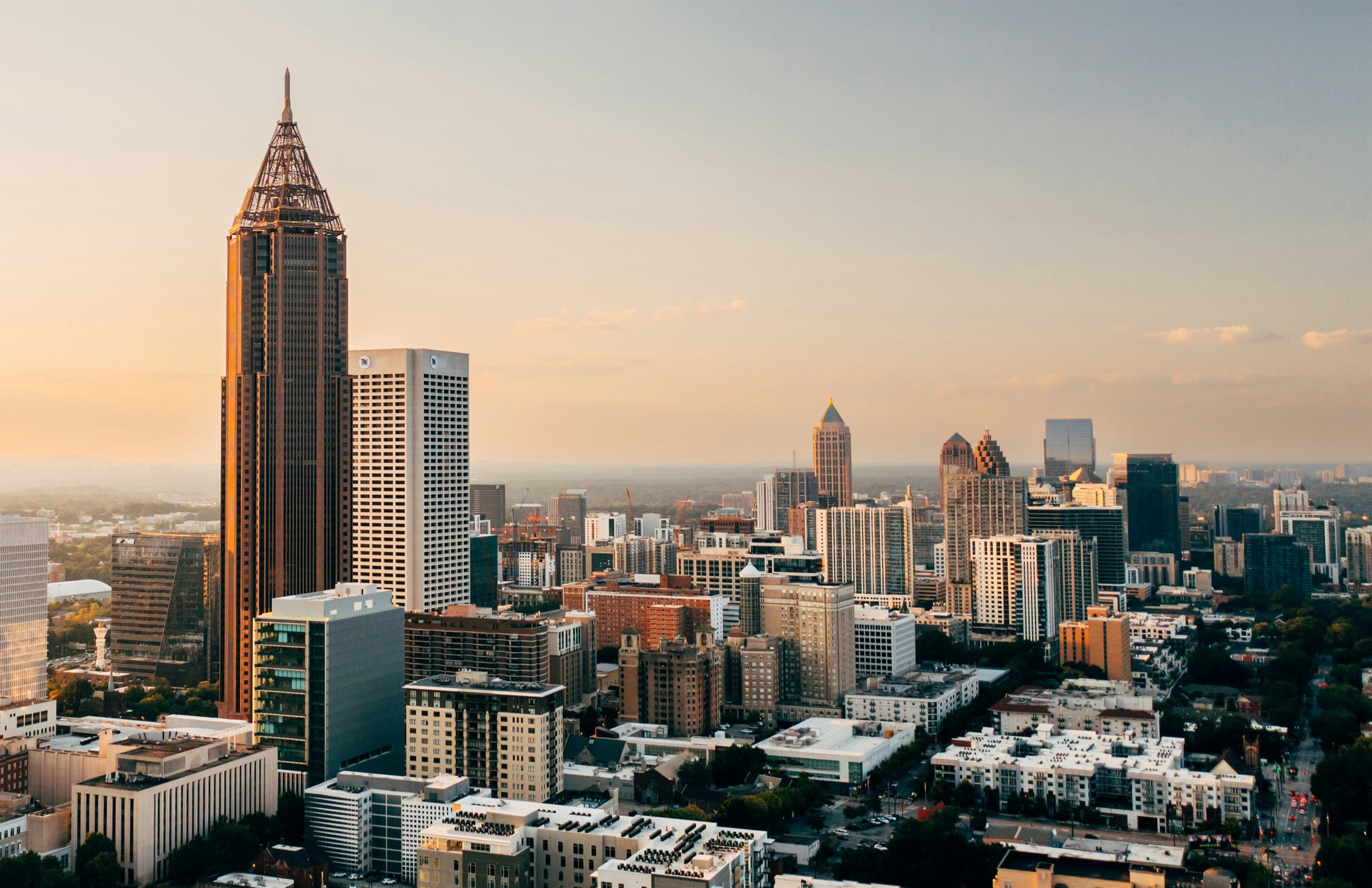 Midtown Atlanta skyline at sunset